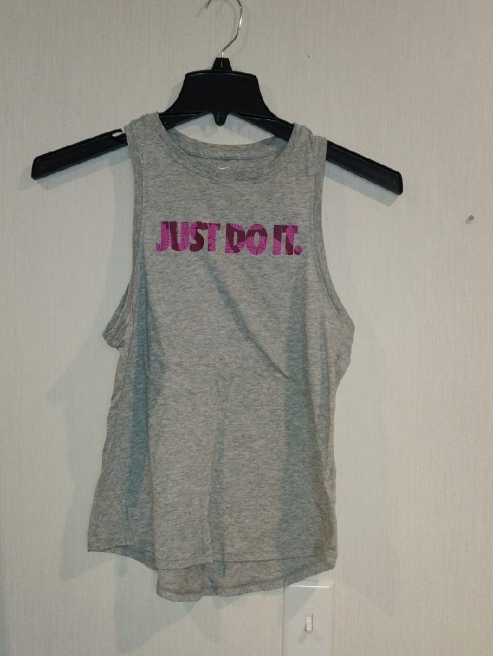 Nike Gray Tank with Pink 'Just Do It.' Graphic
